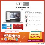JOI Book 5115 (i5-1135G7/8GB/512GB SSD/W10H/15.6"/Non-Touch/Gray) Free JOI Backpack